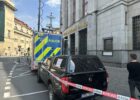 Police training exercise underway at Czech National Bank in Prague