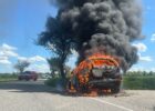 Firefighters respond to car fire near Všechromy