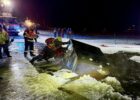 Amphibious vehicle sinks in Lipno Dam after accident on ice