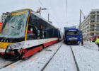 Two injured in collision between tram and truck in Prague